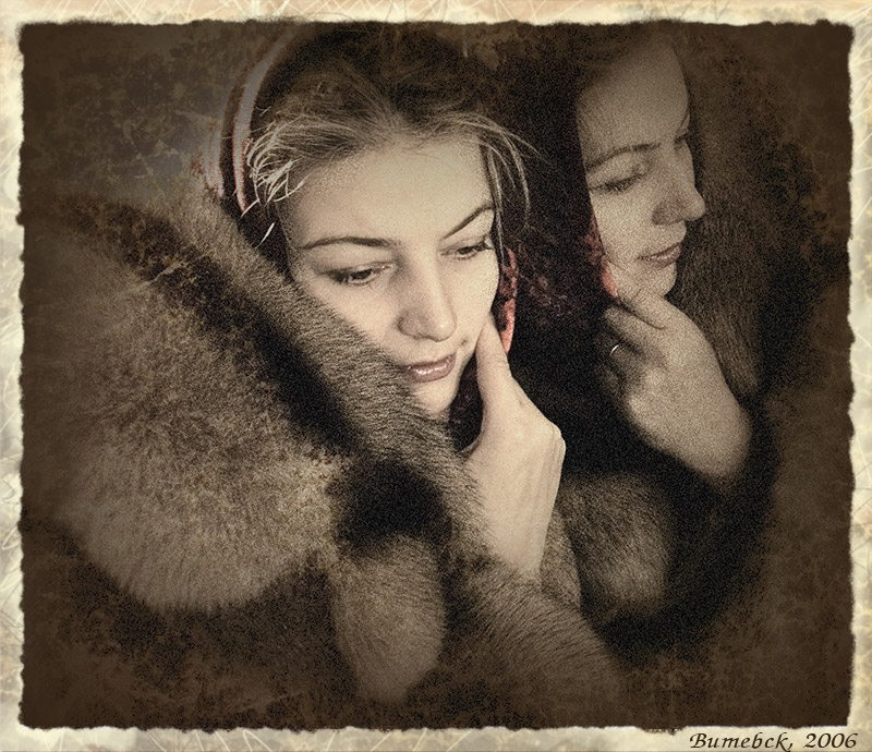 Selbstbildnis im Retro-Stil.