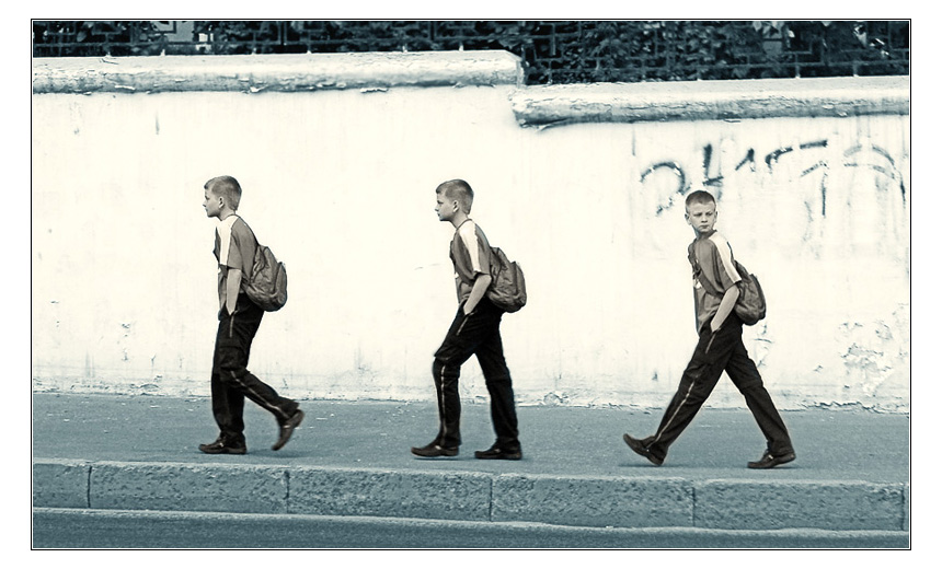 In einer Spalte auf eine:)