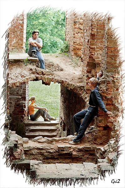 In den Ruinen des Schlosses Kossovskaya