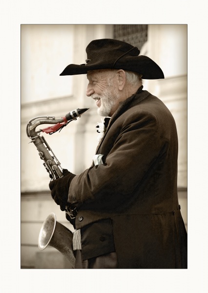 Porträt eines Straßenmusiker