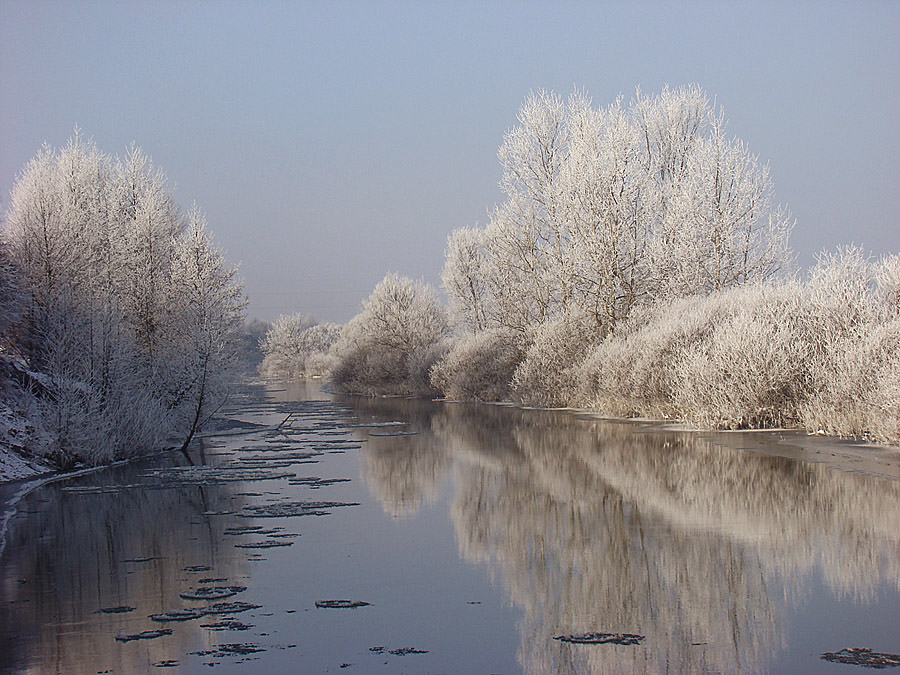Noon in der Aue des Flusses Polesie