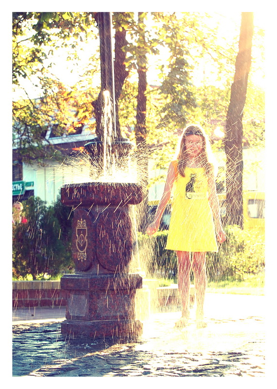 badete im Sonnenschein