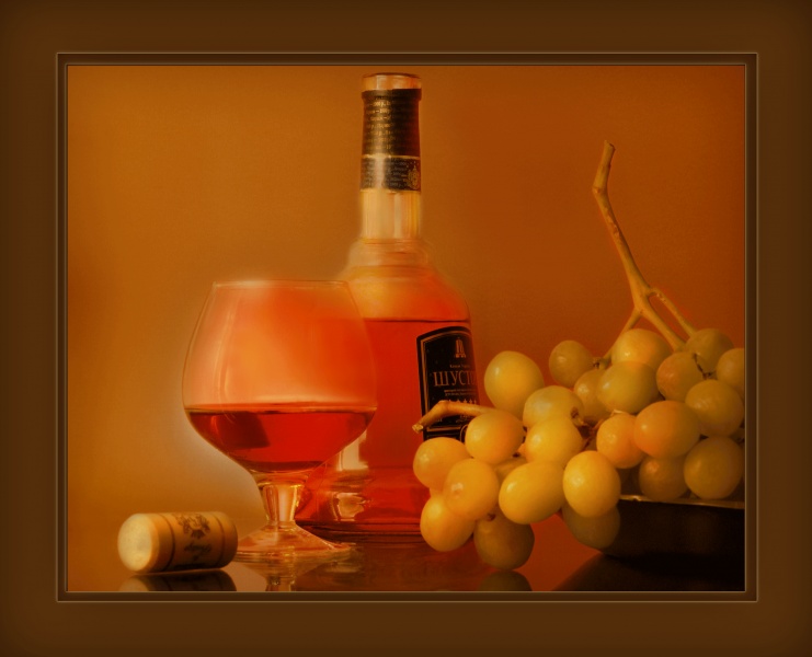 Stillleben in der gelb-roten Farben