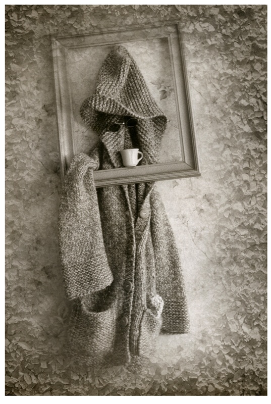 Selbstporträt mit einer Tasse Kaffee