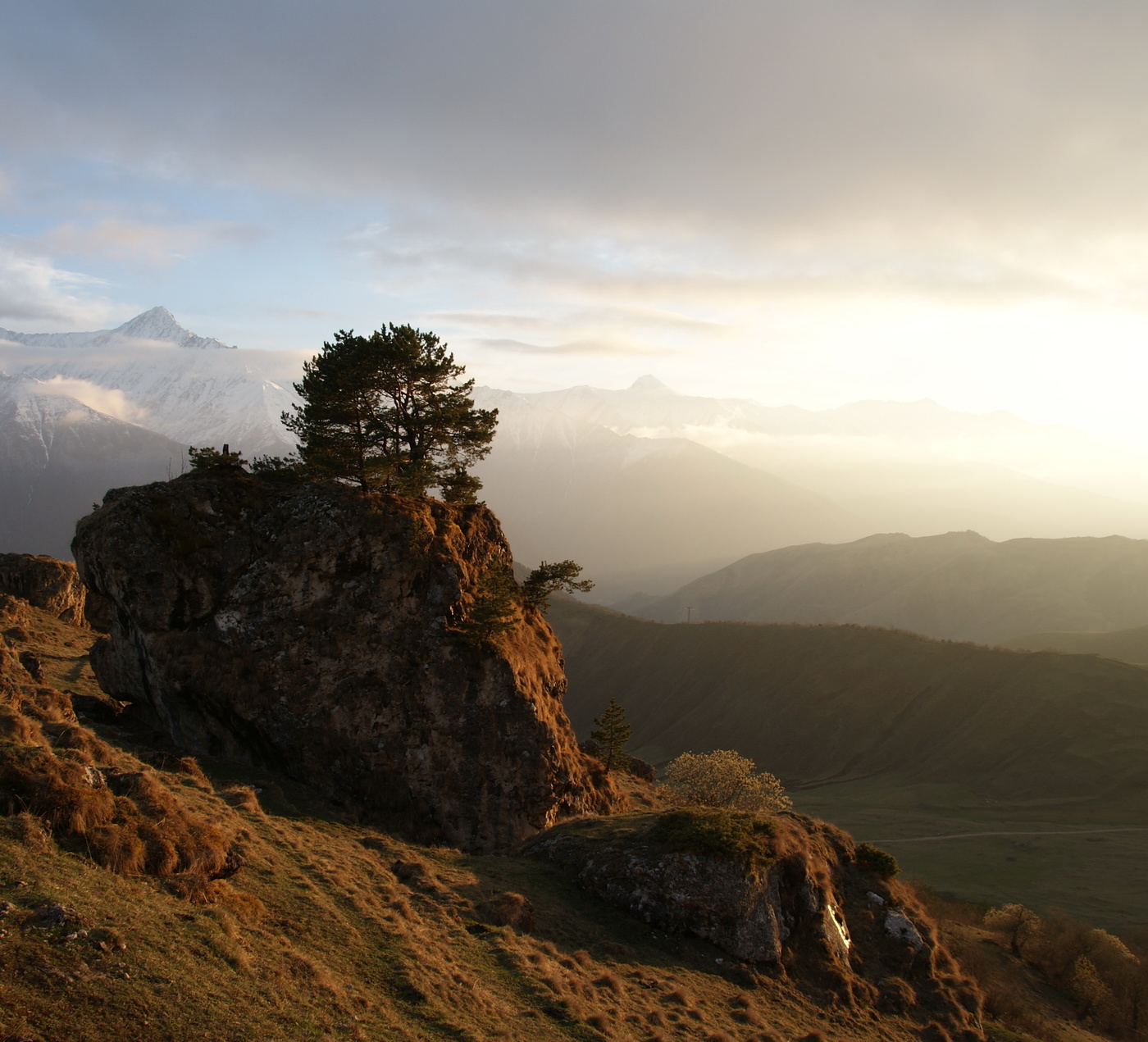 Sonnenuntergang in den Bergen