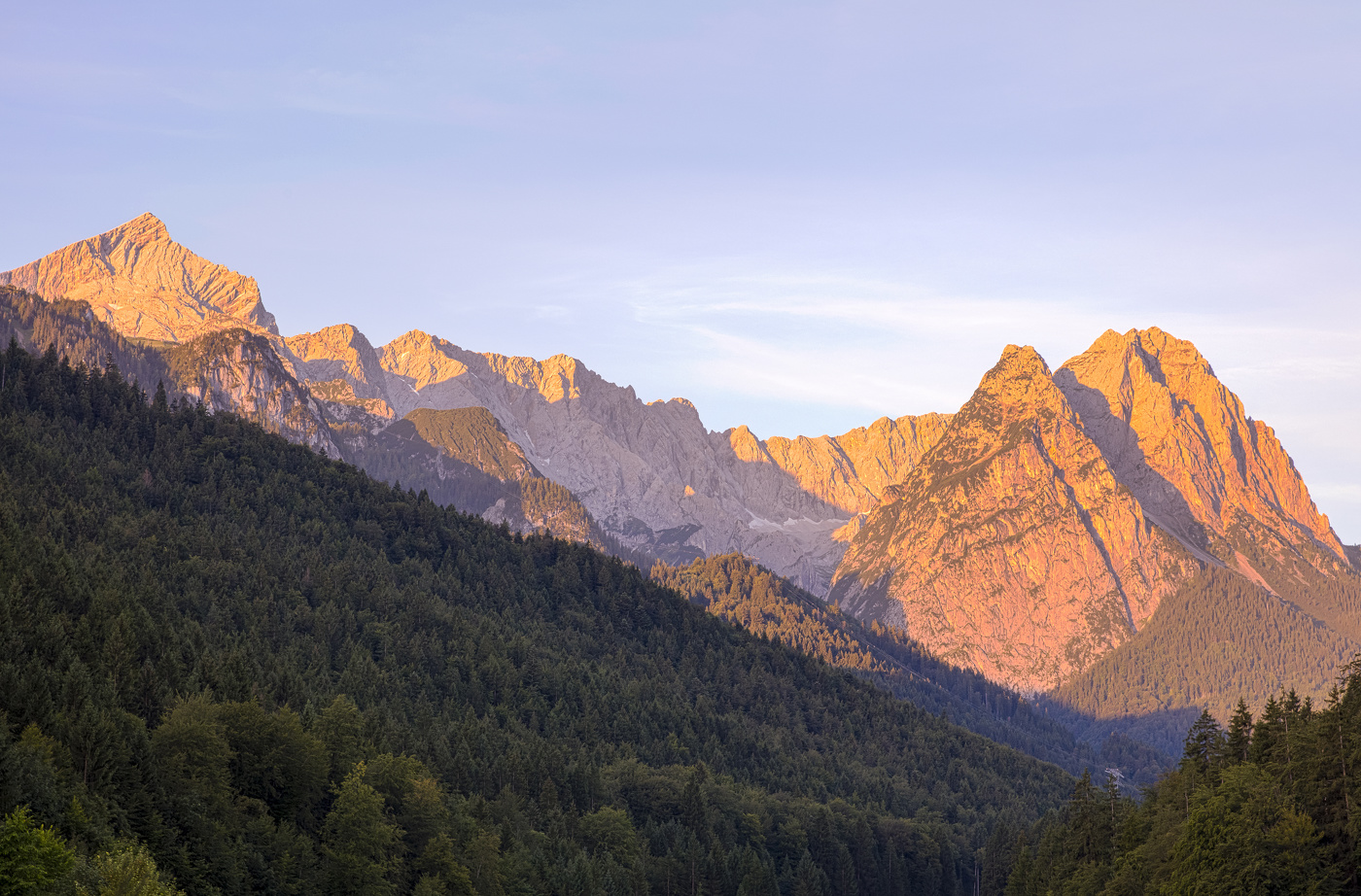 Mount Waxenstein sunset Garmisch-Partenkirchen