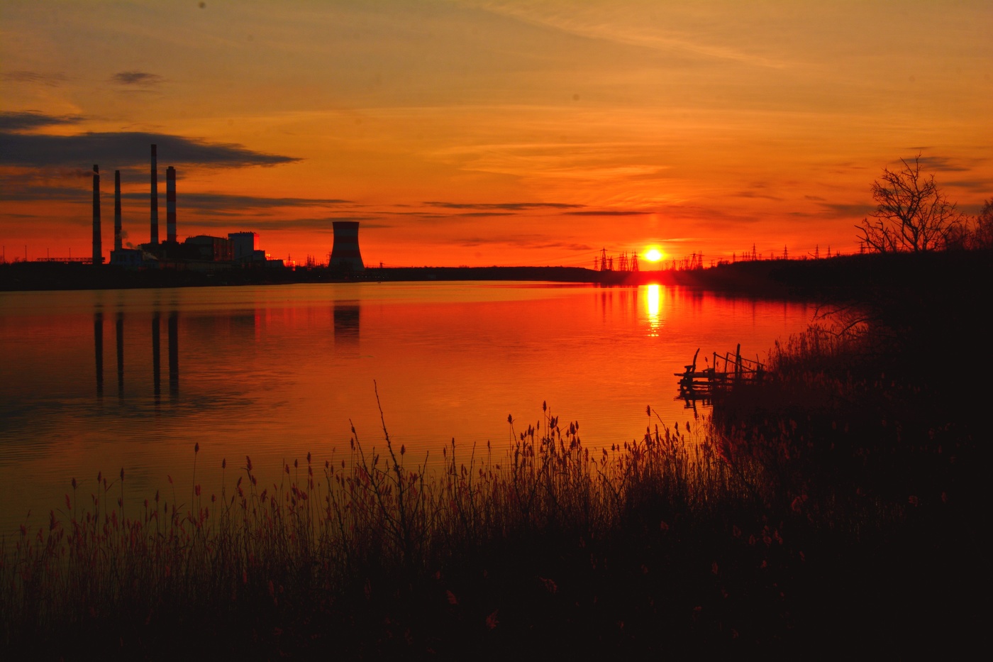 Herbstsonnenuntergang.