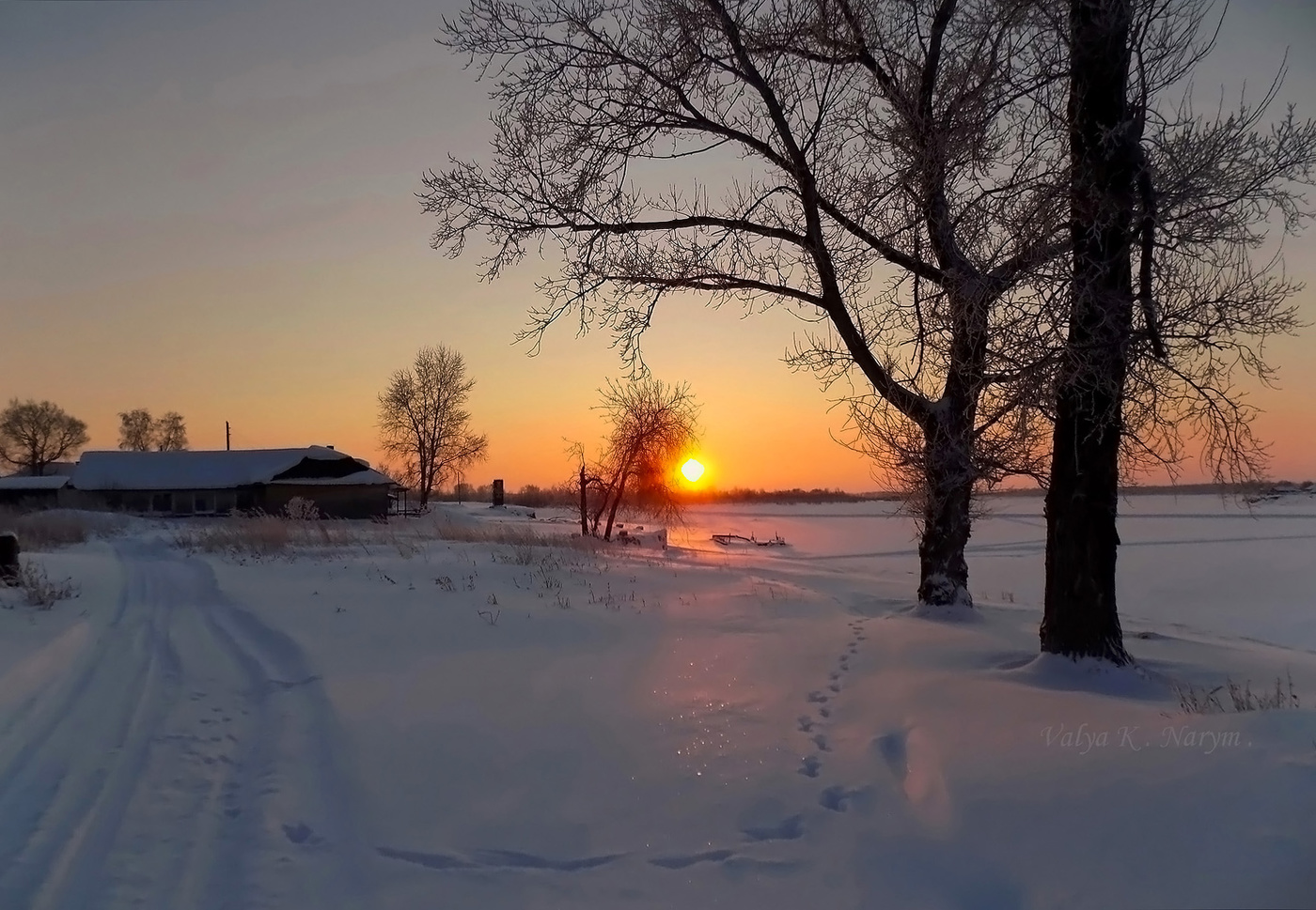 Sonnenuntergang im Winter