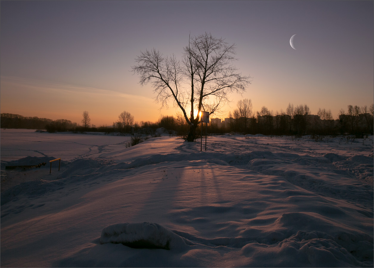 Reflexionen eines Sonnenuntergangs