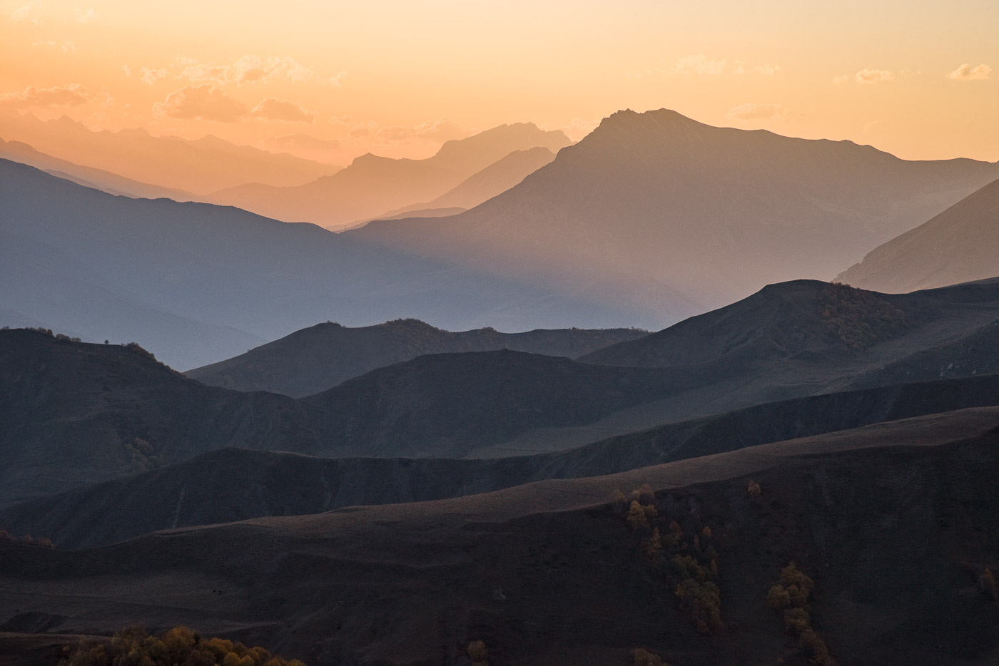 Sonnenuntergang in den Bergen