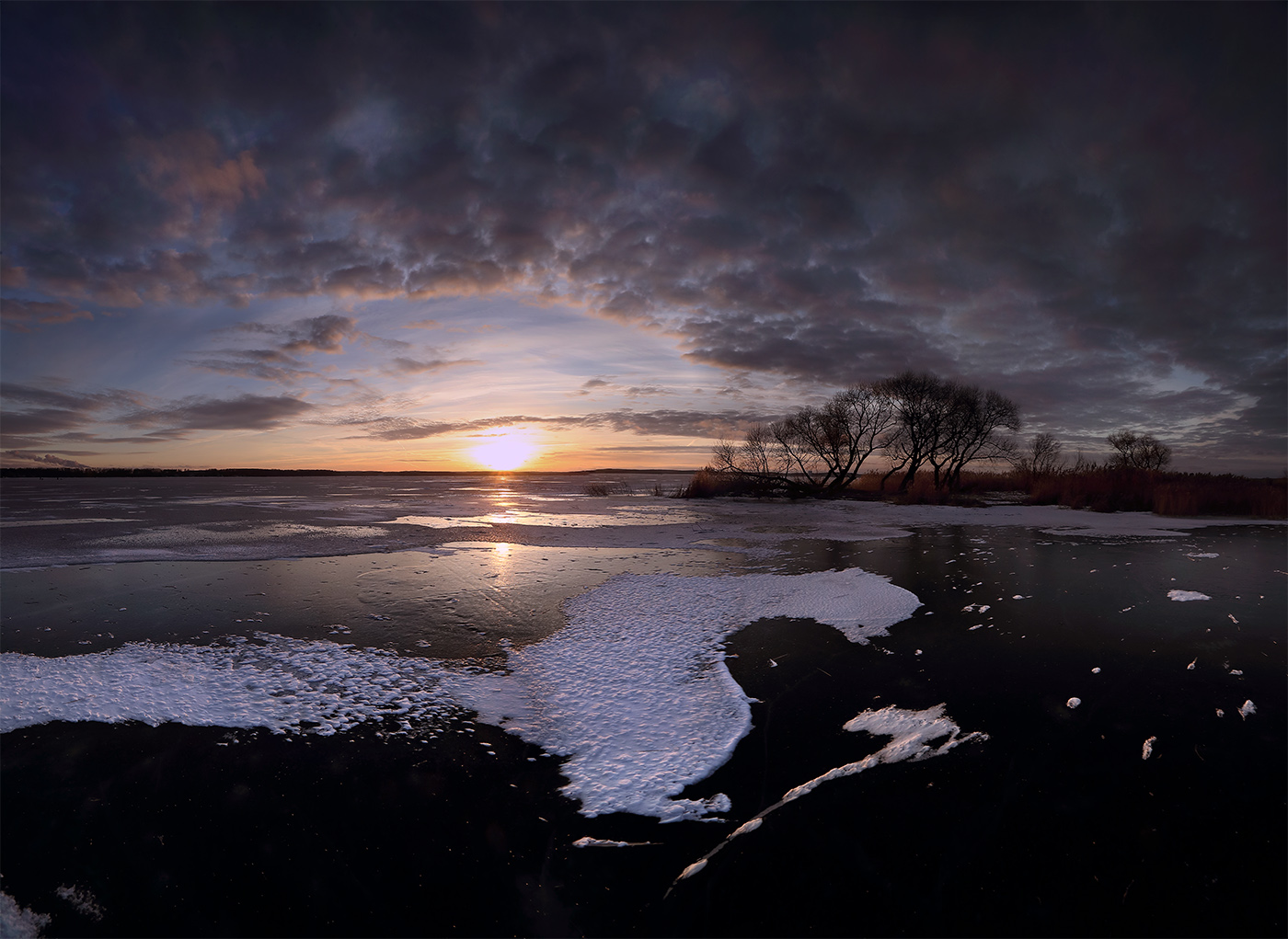 Januar Sonnenuntergang