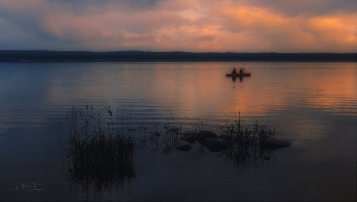 Am Abend Sonnenuntergang