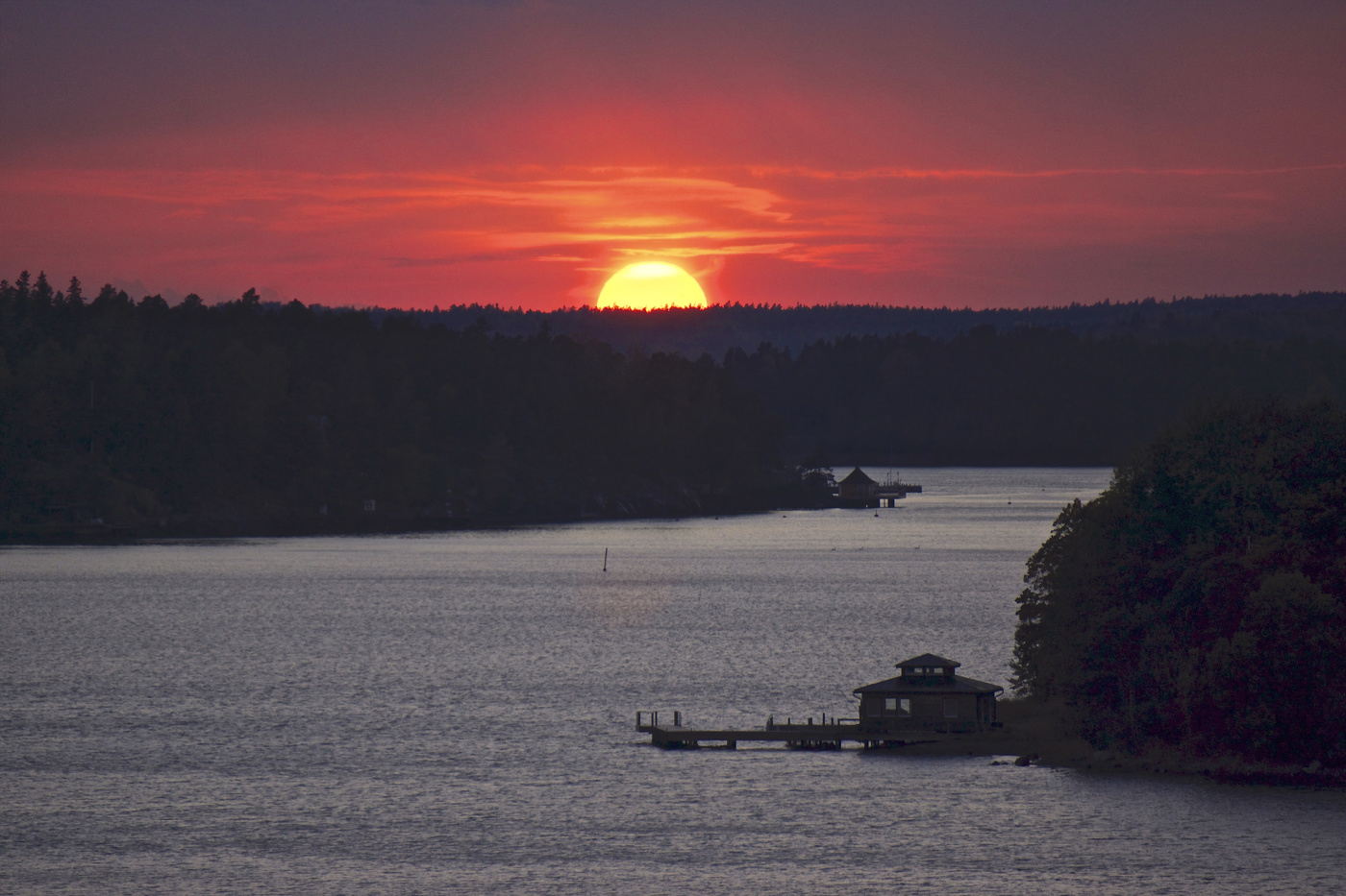 Herbst-Sonnenuntergang