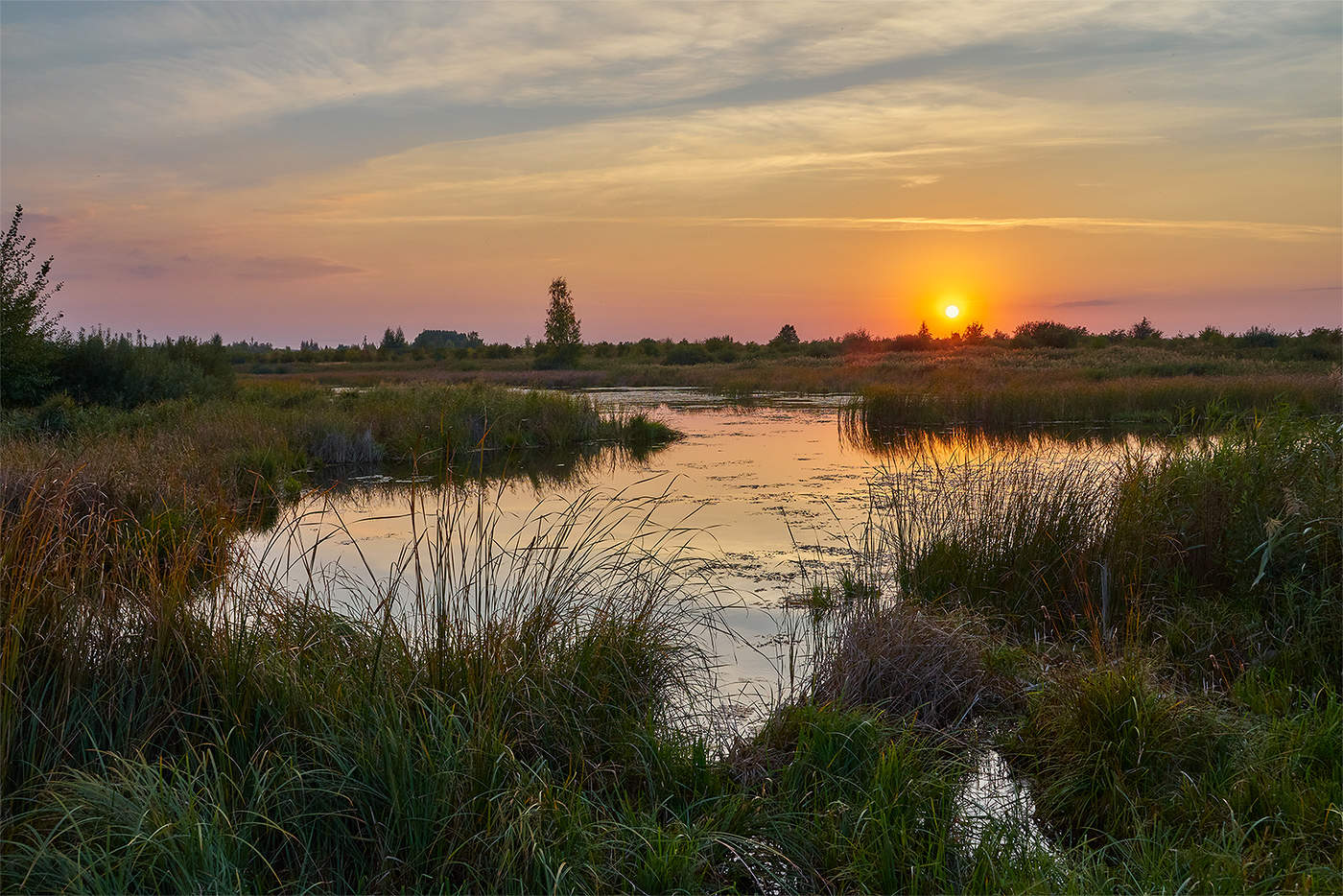 Herbst-Sonnenuntergang