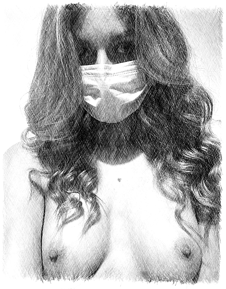 Portrait of a young woman made in pencil