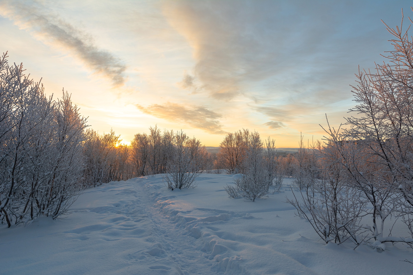 Sonnenaufgang über dem Fluss