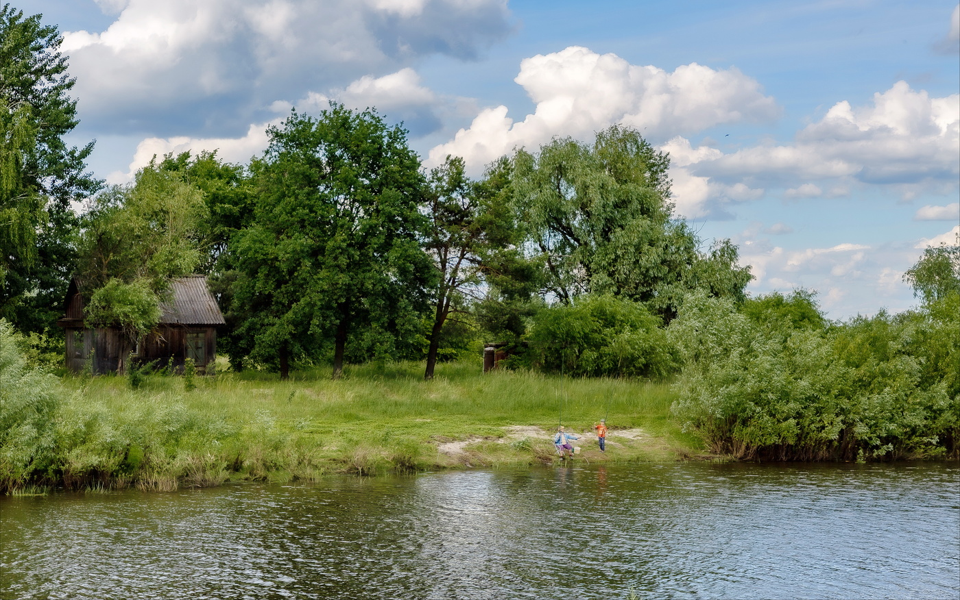 seine Großmutter im Dorf