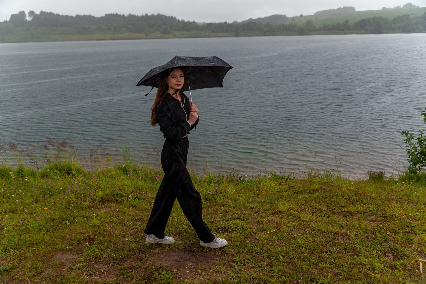 Unter dem Sommer regen