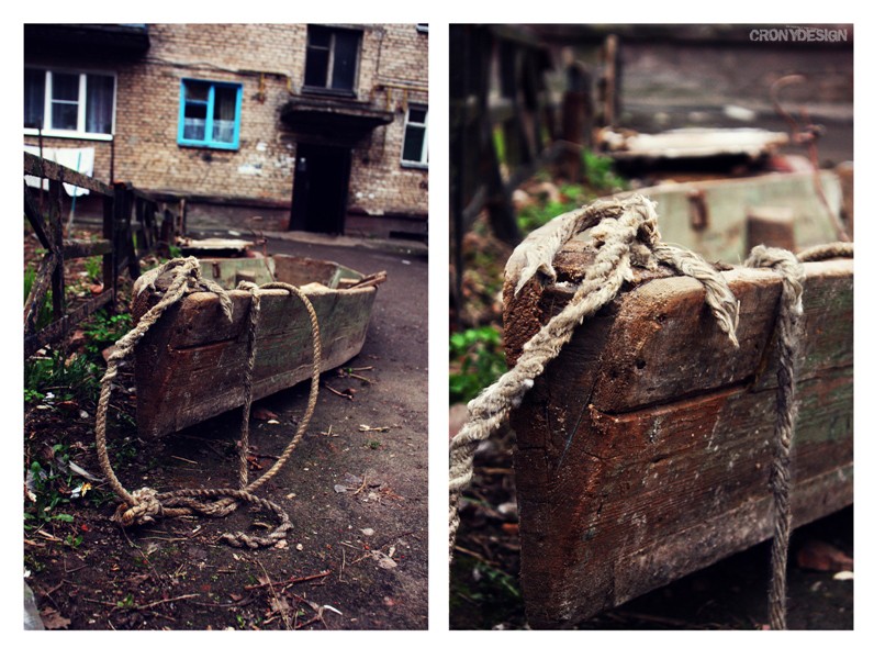 Boot in der Nähe des Hauses