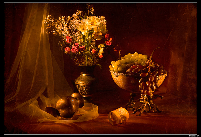 Stillleben mit Weintrauben