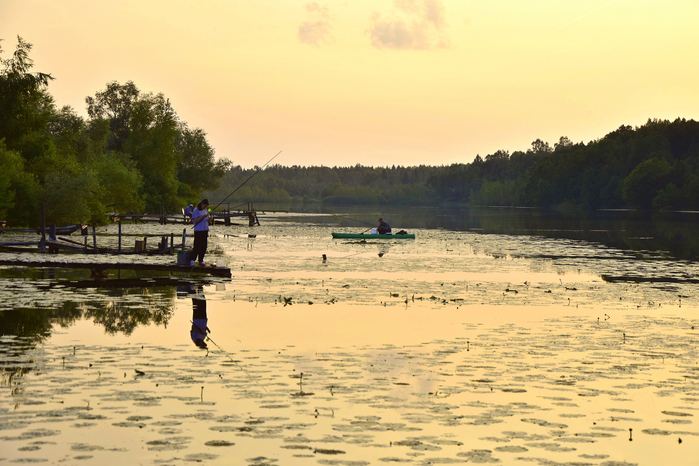 Am Abend Sonnenuntergang