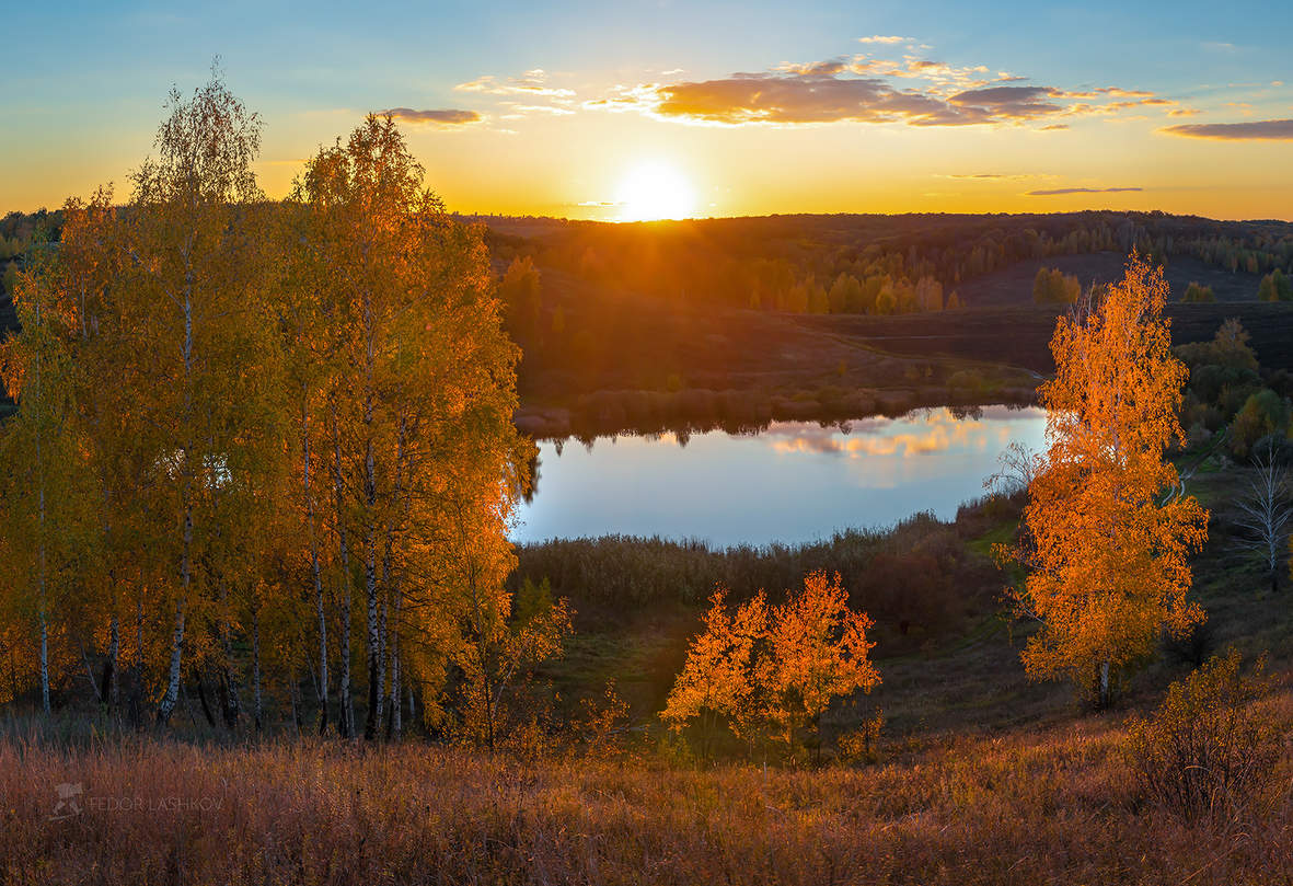 Herbst-Sonnenuntergang