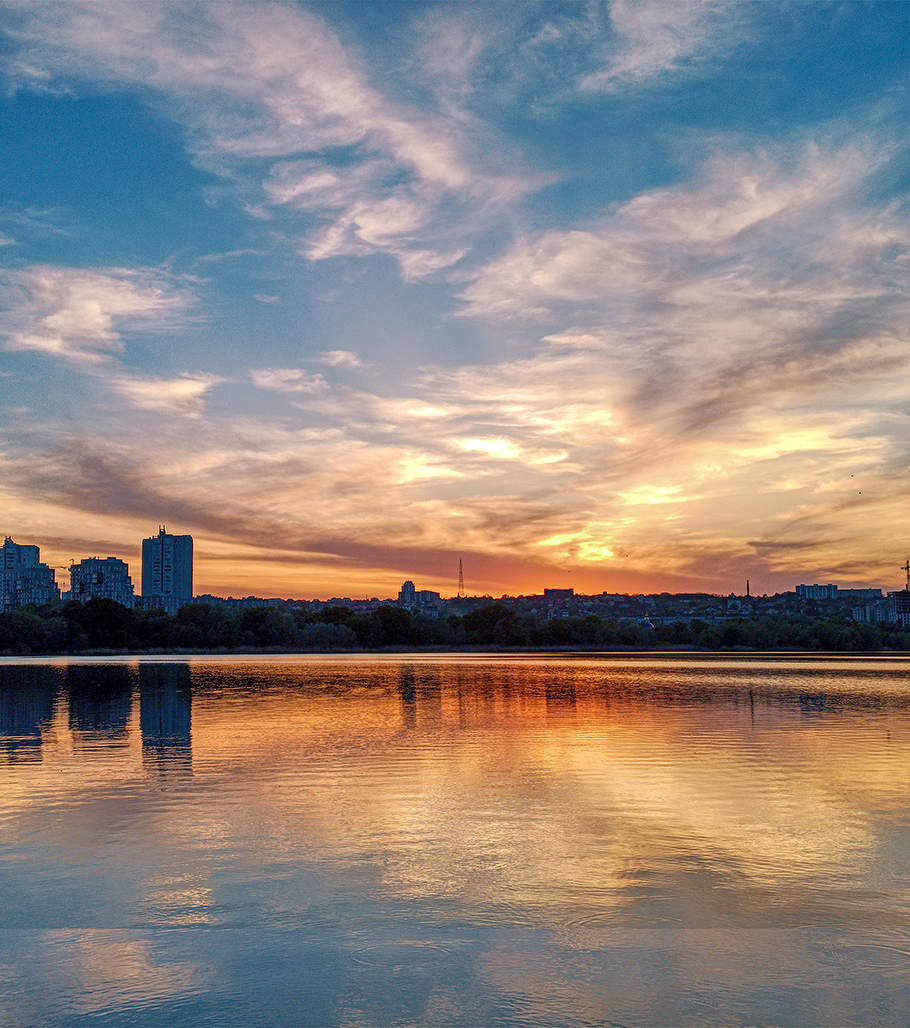 Ruhige Sonnenuntergang.