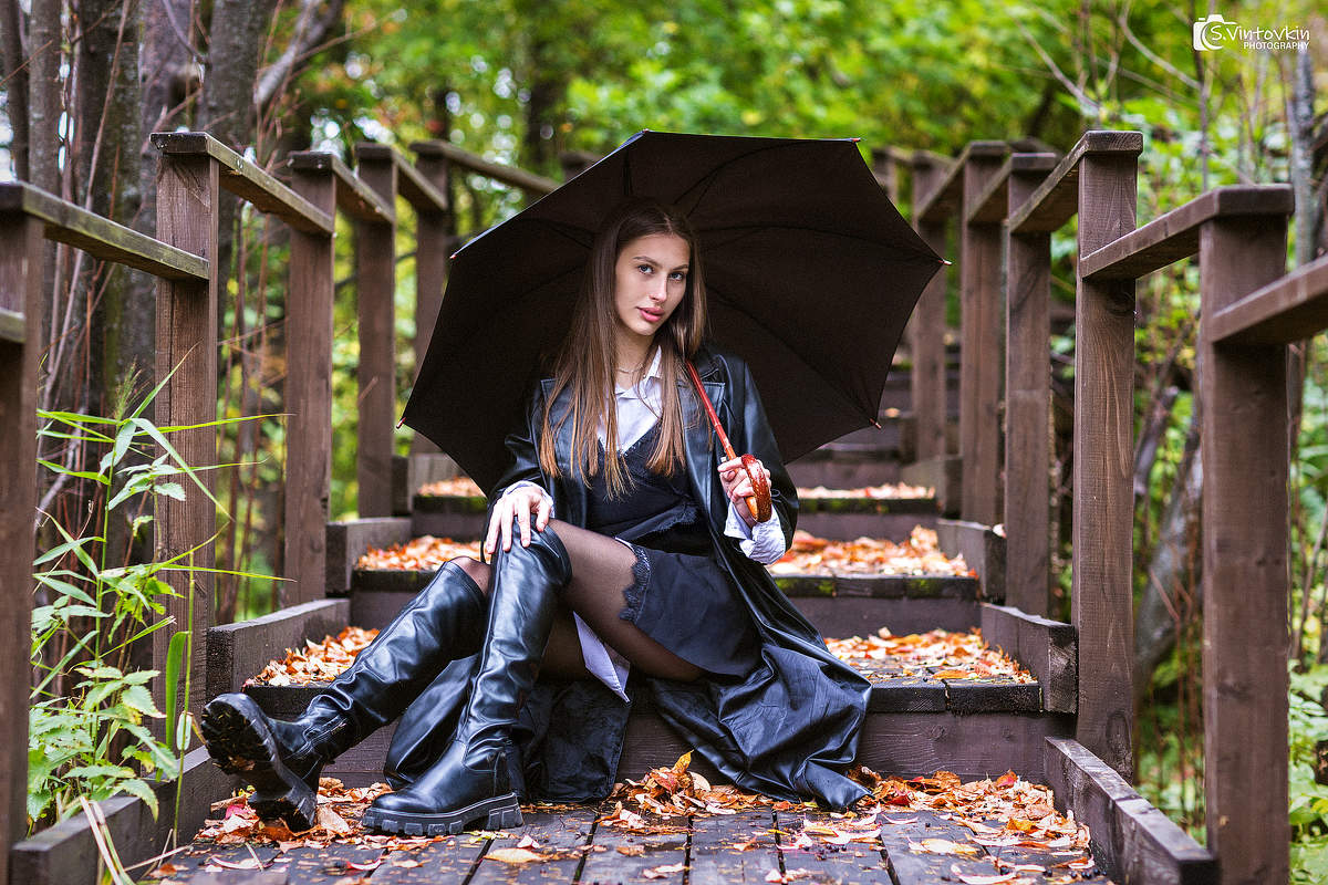 Mädchen mit Regenschirm