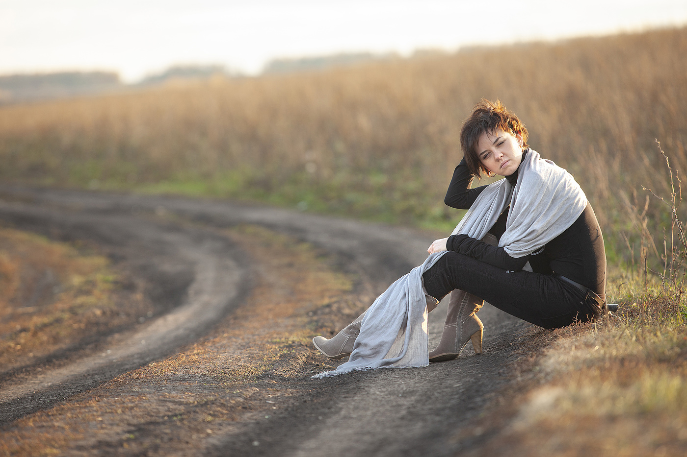 Herbst-Sonnenuntergang