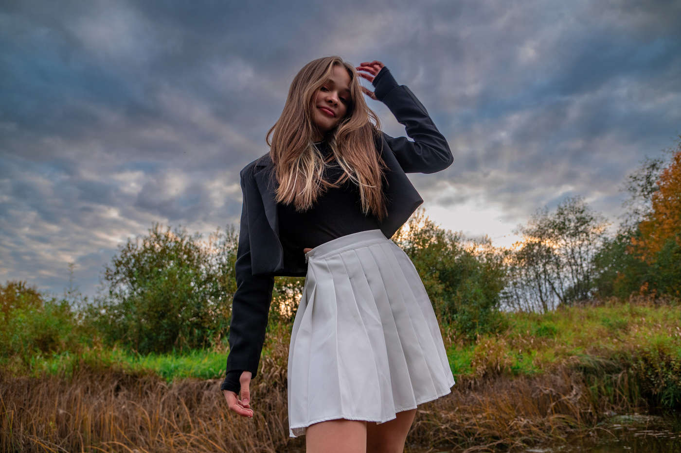 Herbst-Sonnenuntergang