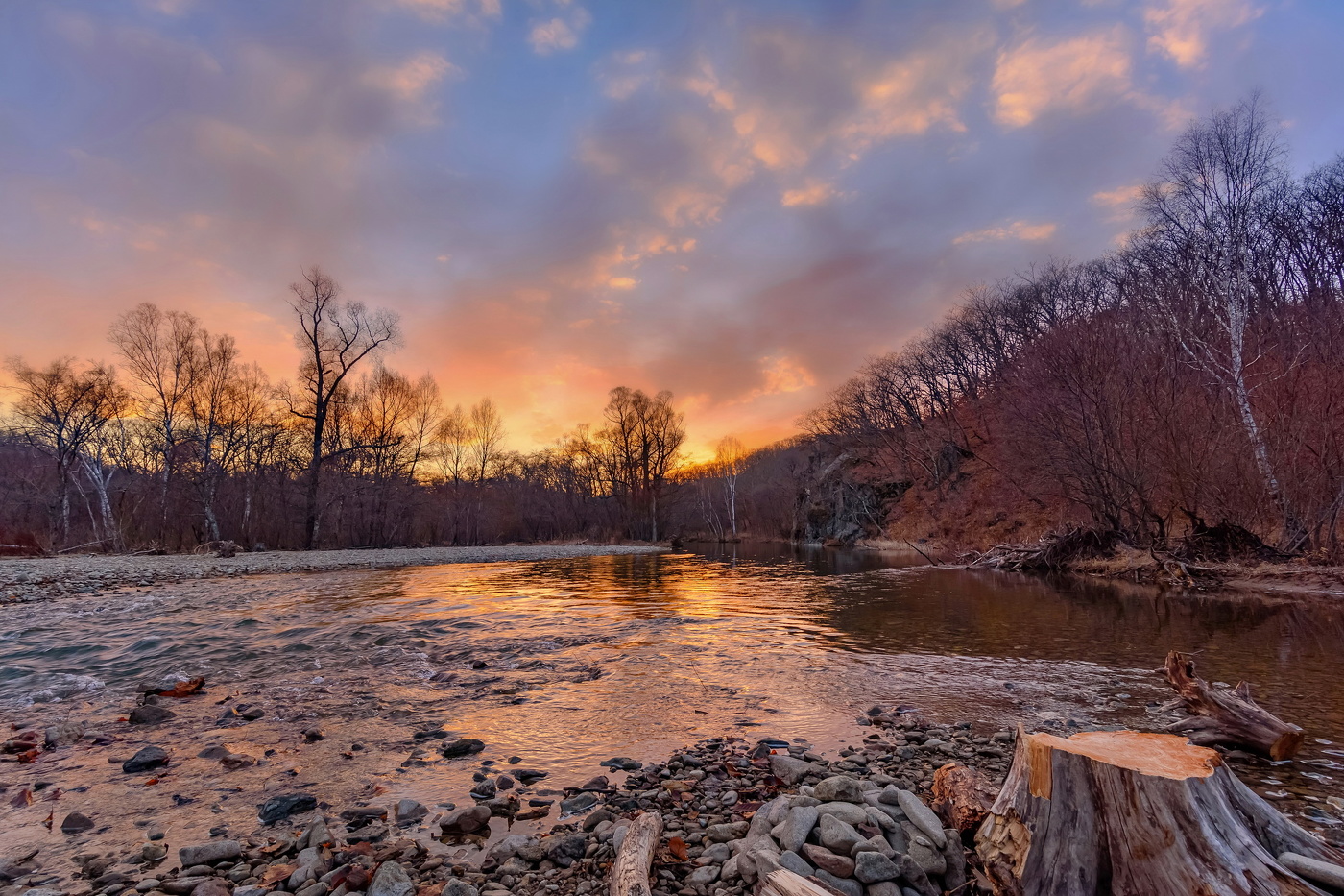 Herbst-Sonnenuntergang