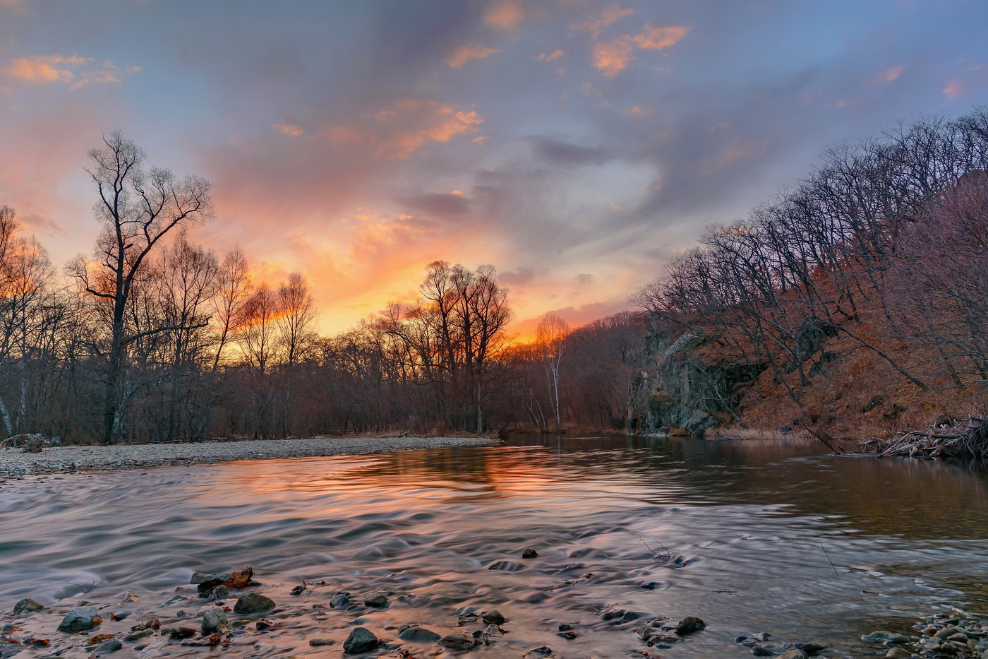 Herbst-Sonnenuntergang