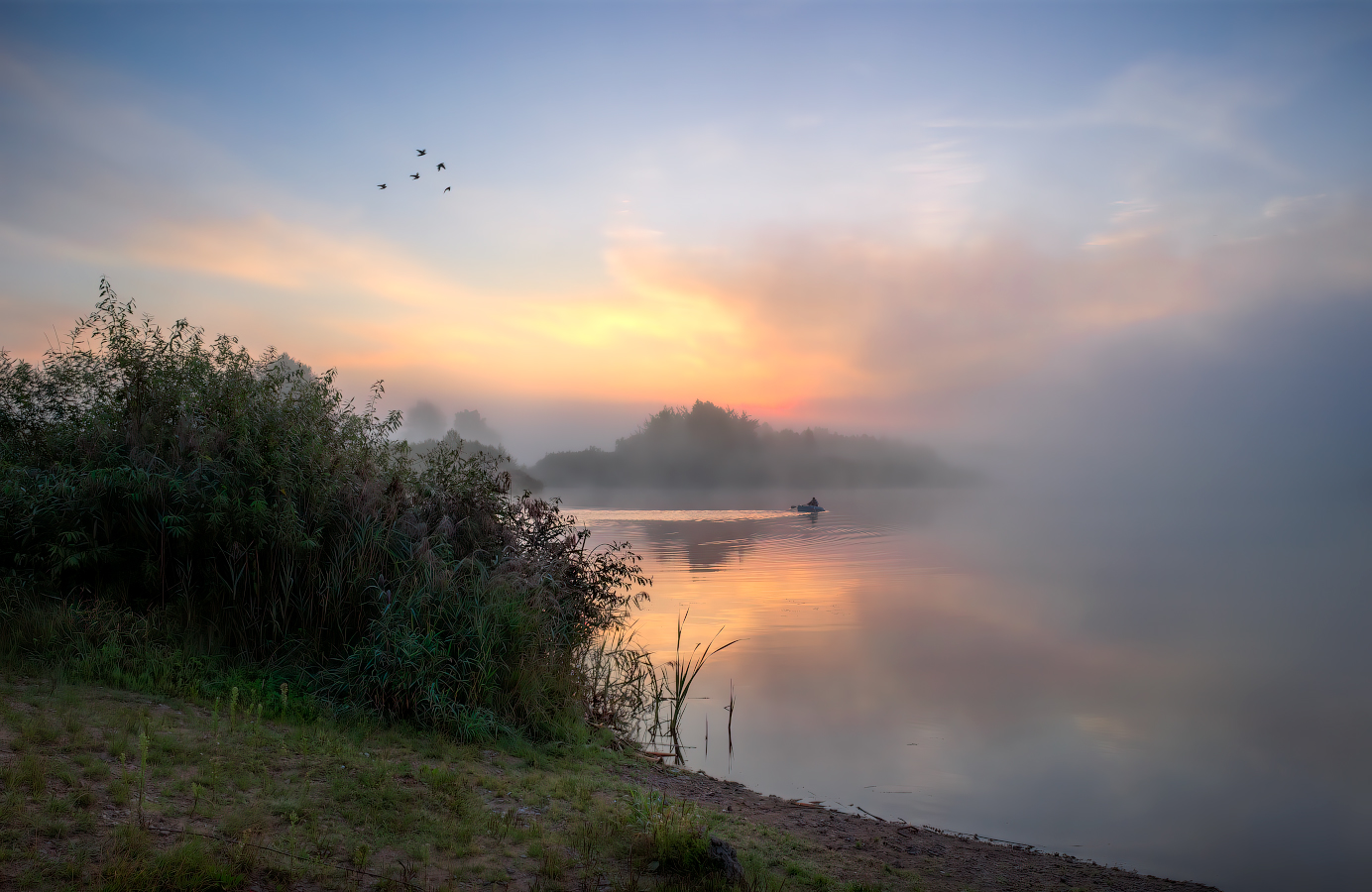 Angeln in der Morgendämmerung