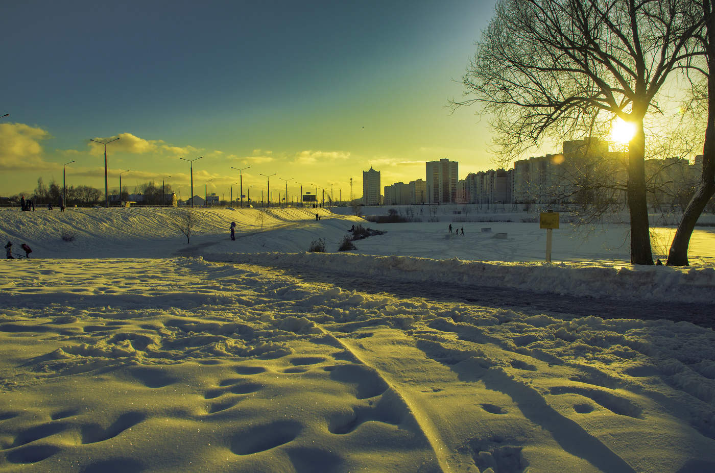 Sonnenuntergang in der Stadt