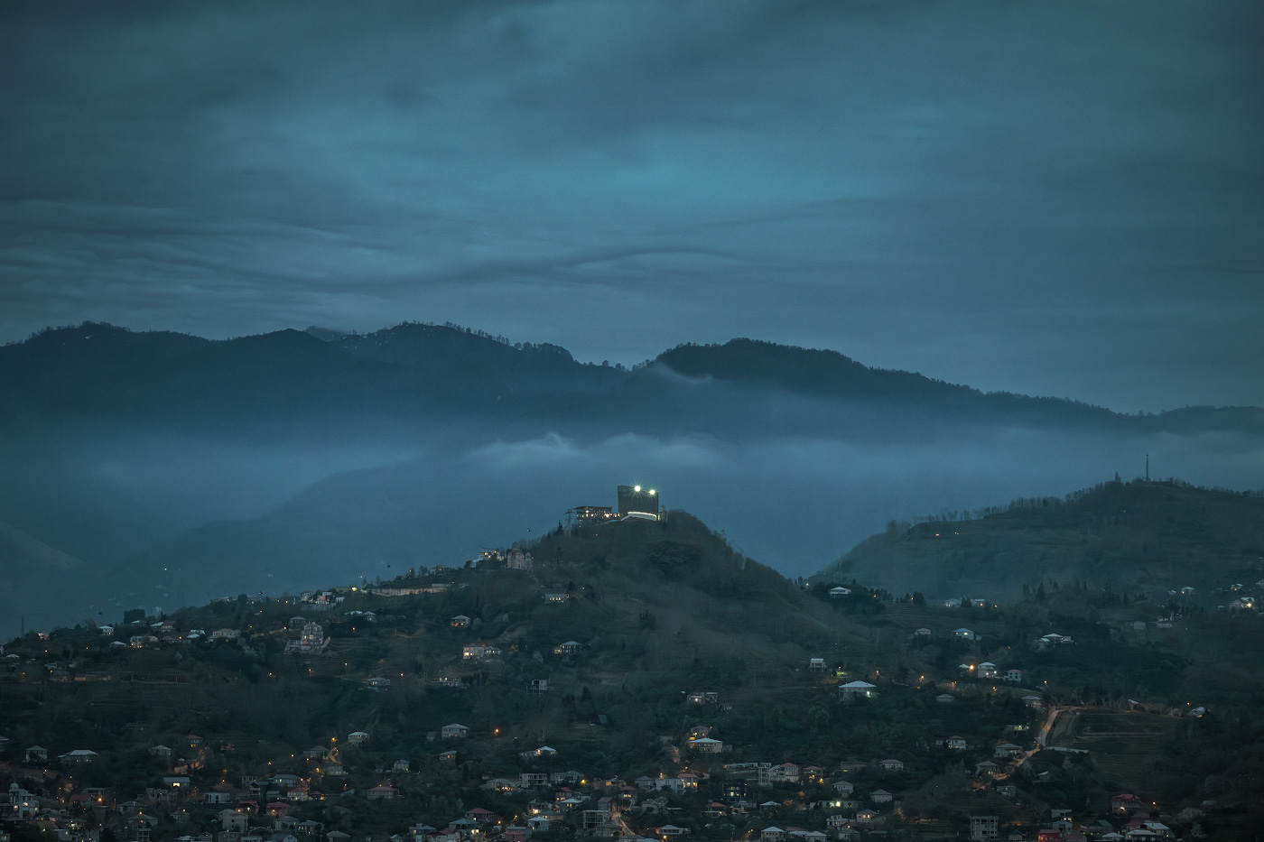 Argo Cable Car Top Station At Dusk
