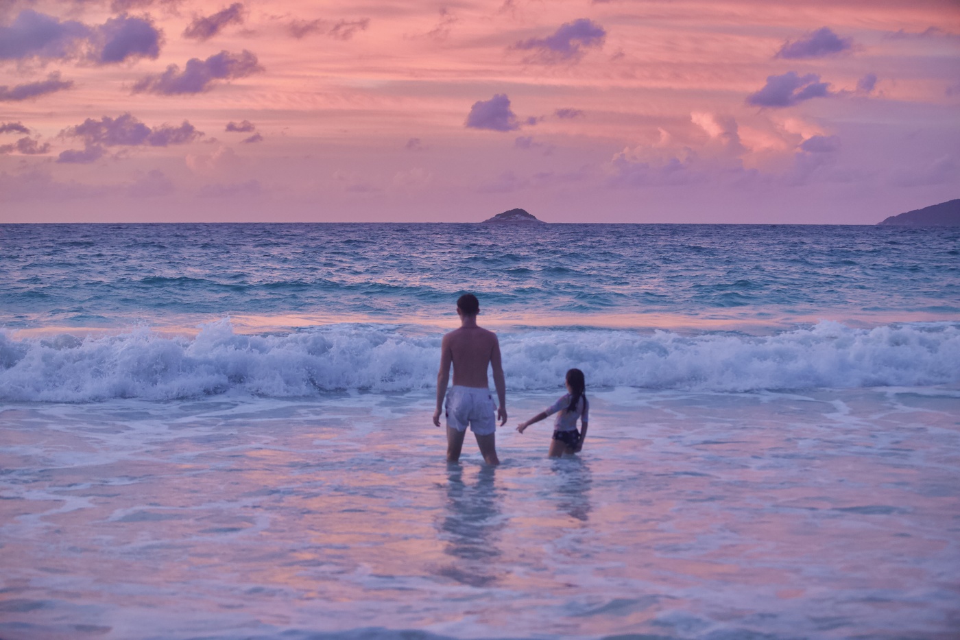 Rosafarbener Sonnenuntergang