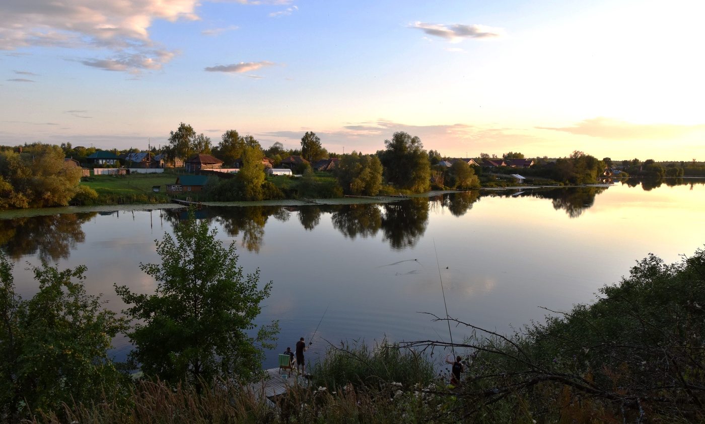 Am Abend Sonnenuntergang
