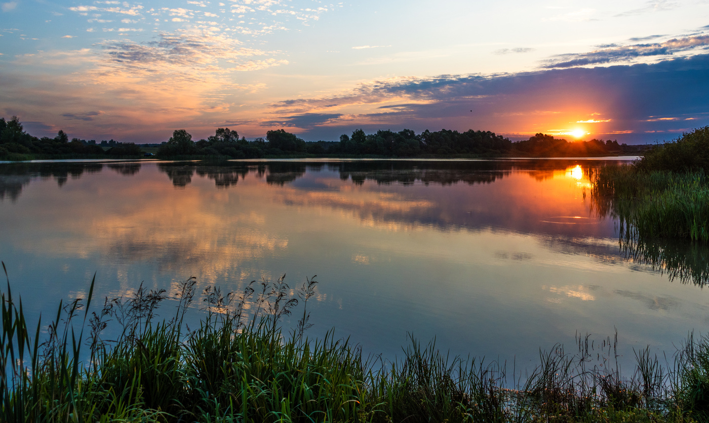 Dämmerung auf dem See.