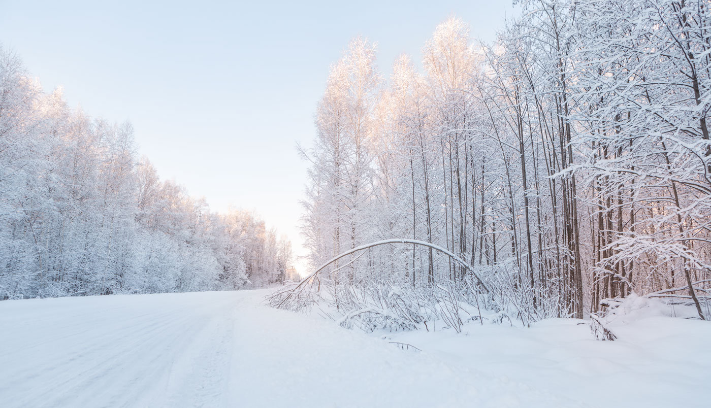 Nach einer nächtlichen Schneefall