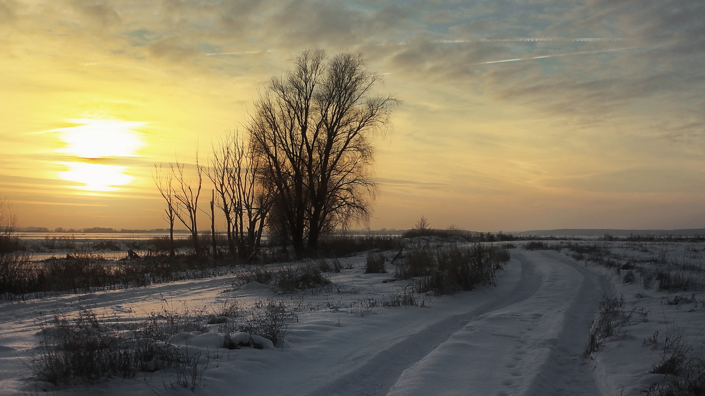 in der Nähe von Moskau am Abend