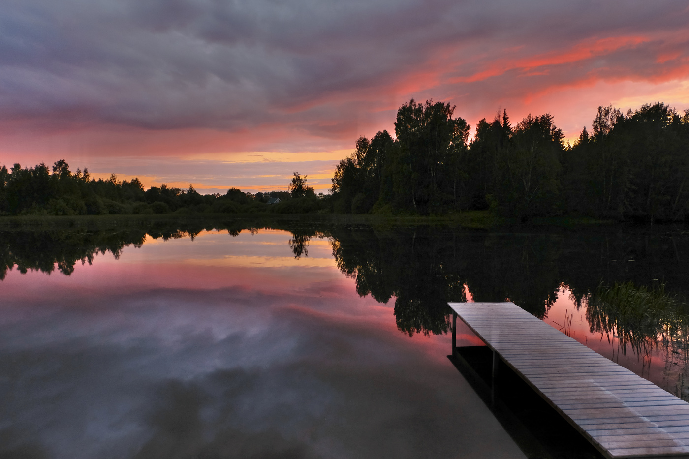 Reflexion des Sonnenuntergangs