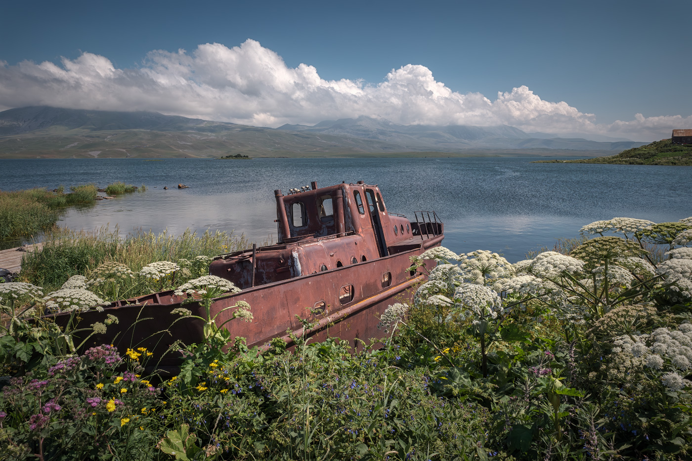 Old Rusty Boat In Tabatskuri