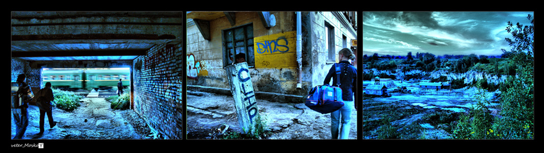 Passanten im Gegensatz zu ...