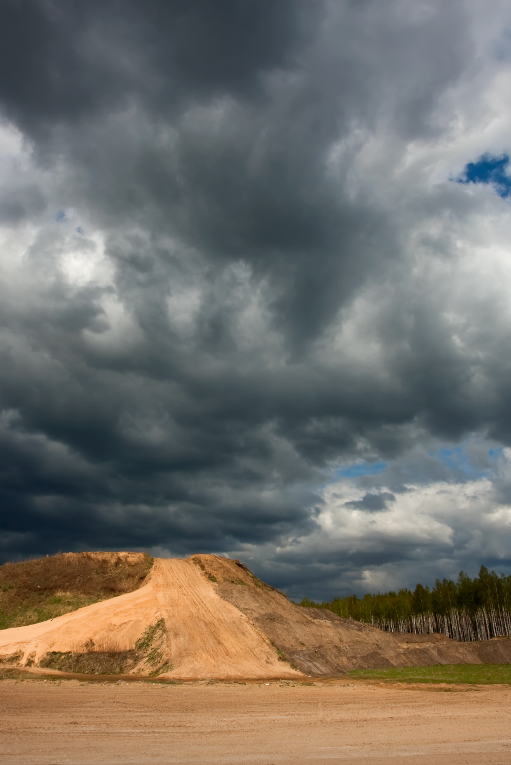 Straße in einem Gewitter