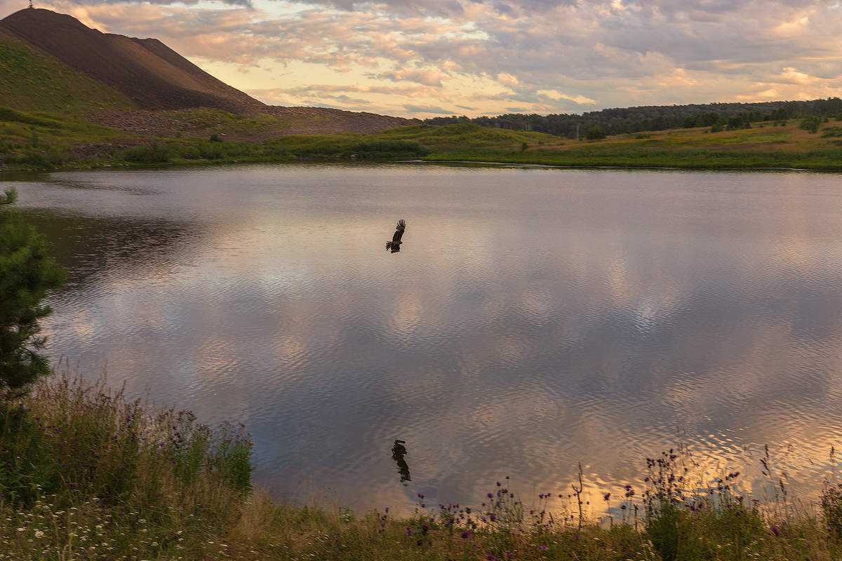 Sonnenuntergang über dem See