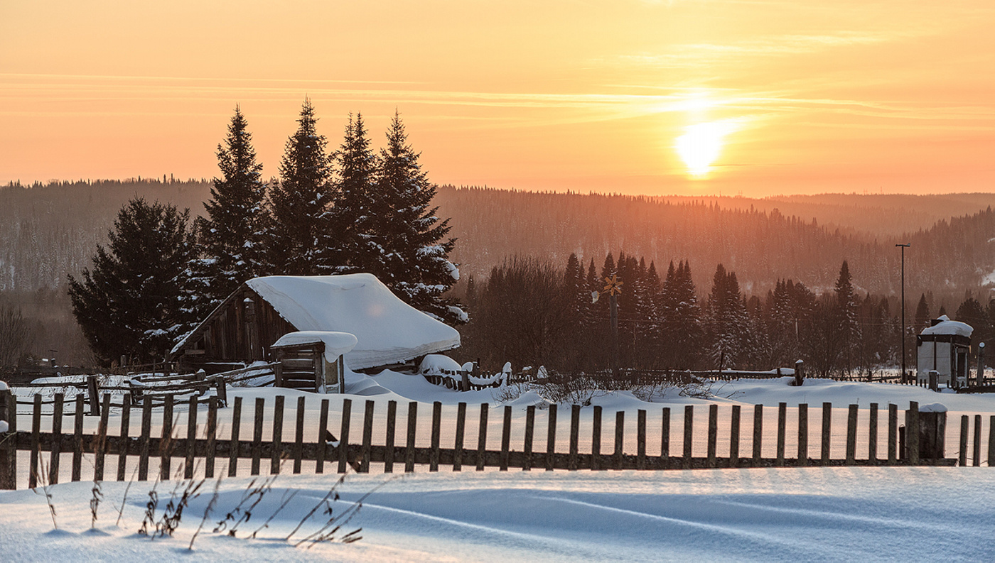 Sonnenuntergang im Winter