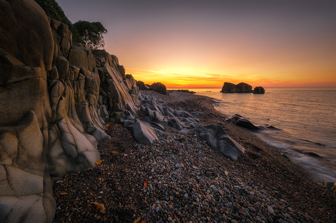 Rocks In The Sunset