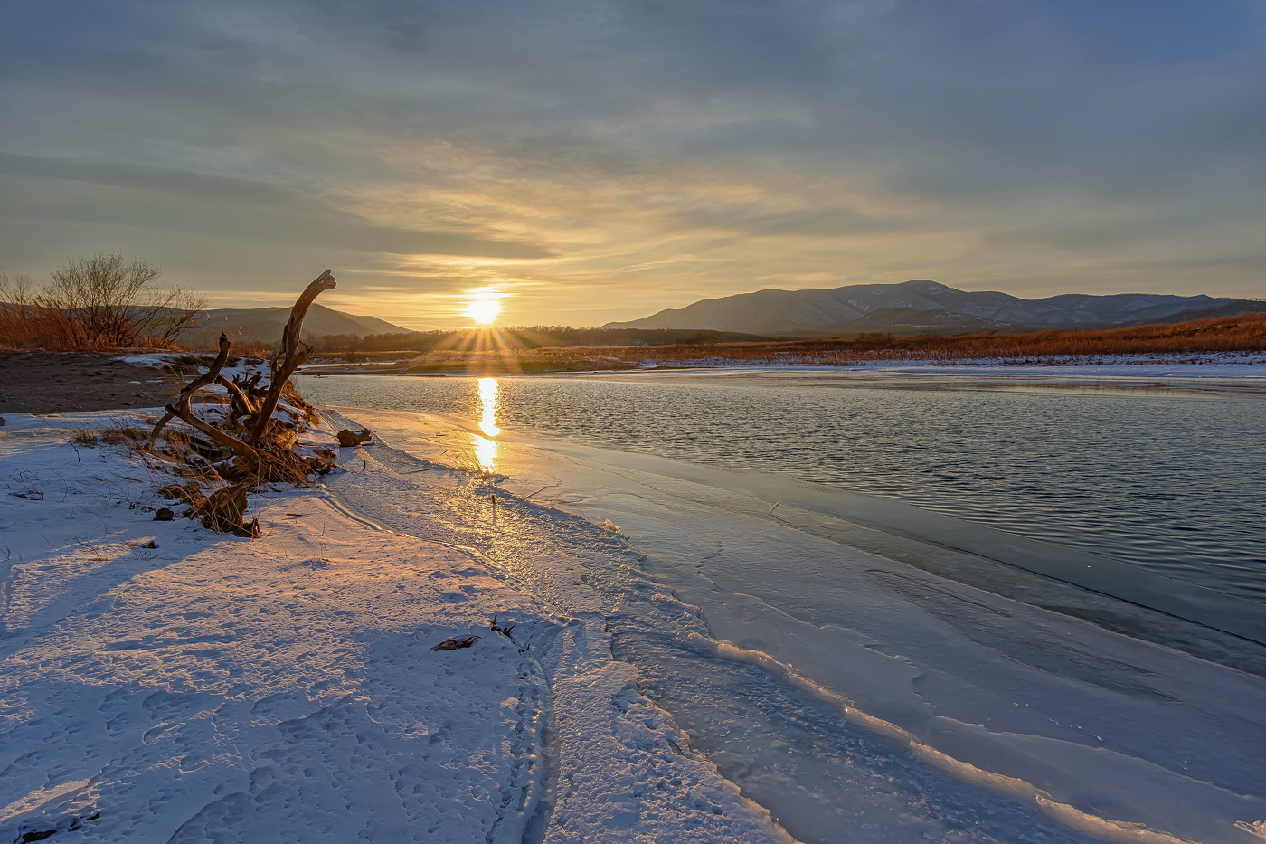 Sonnenuntergang im Winter