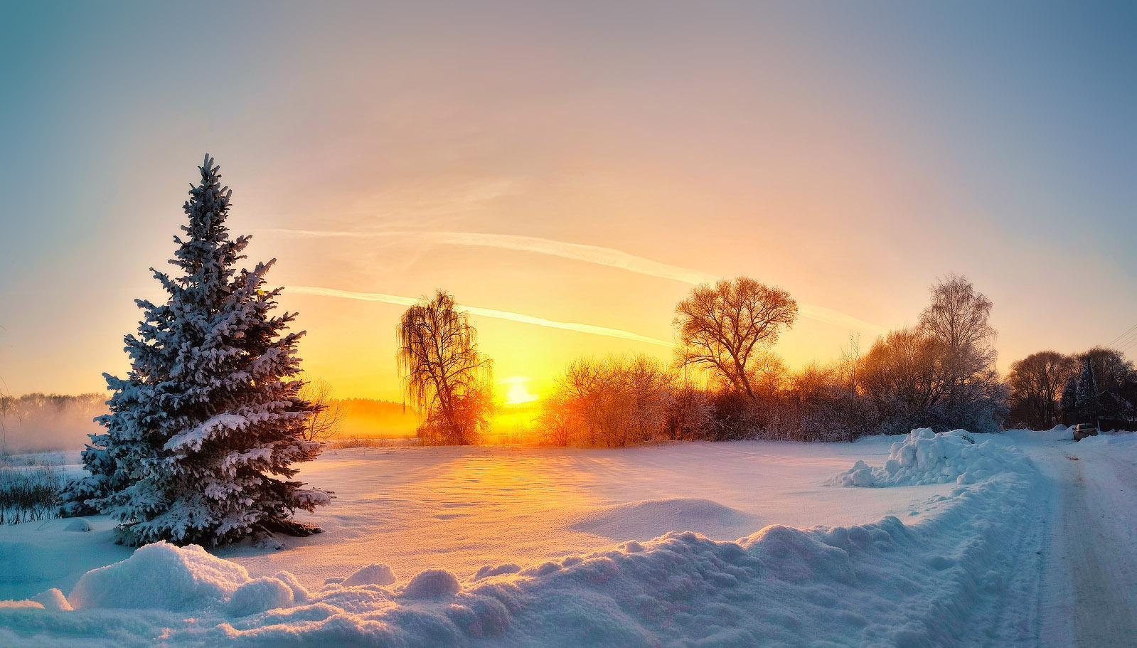 Sonnenuntergang im Winter