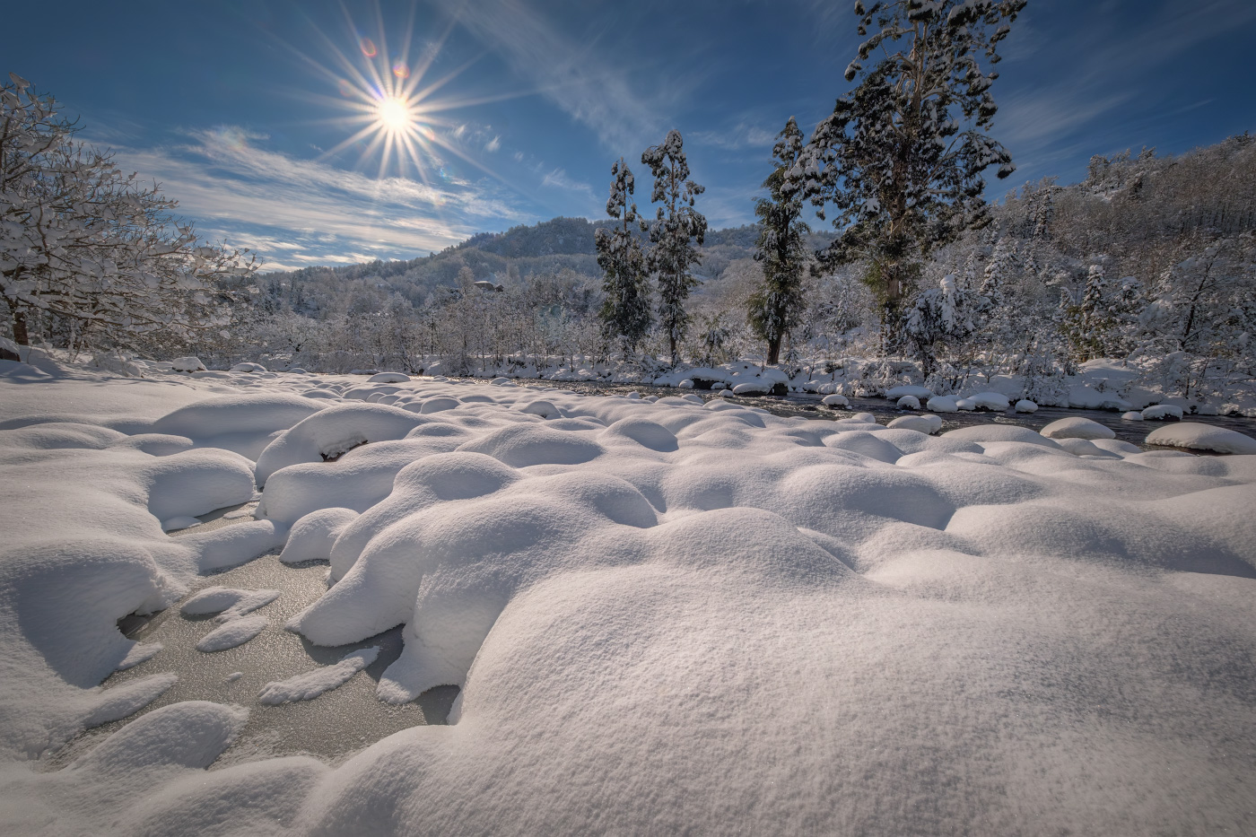 Chakvistskaly River Under Snow